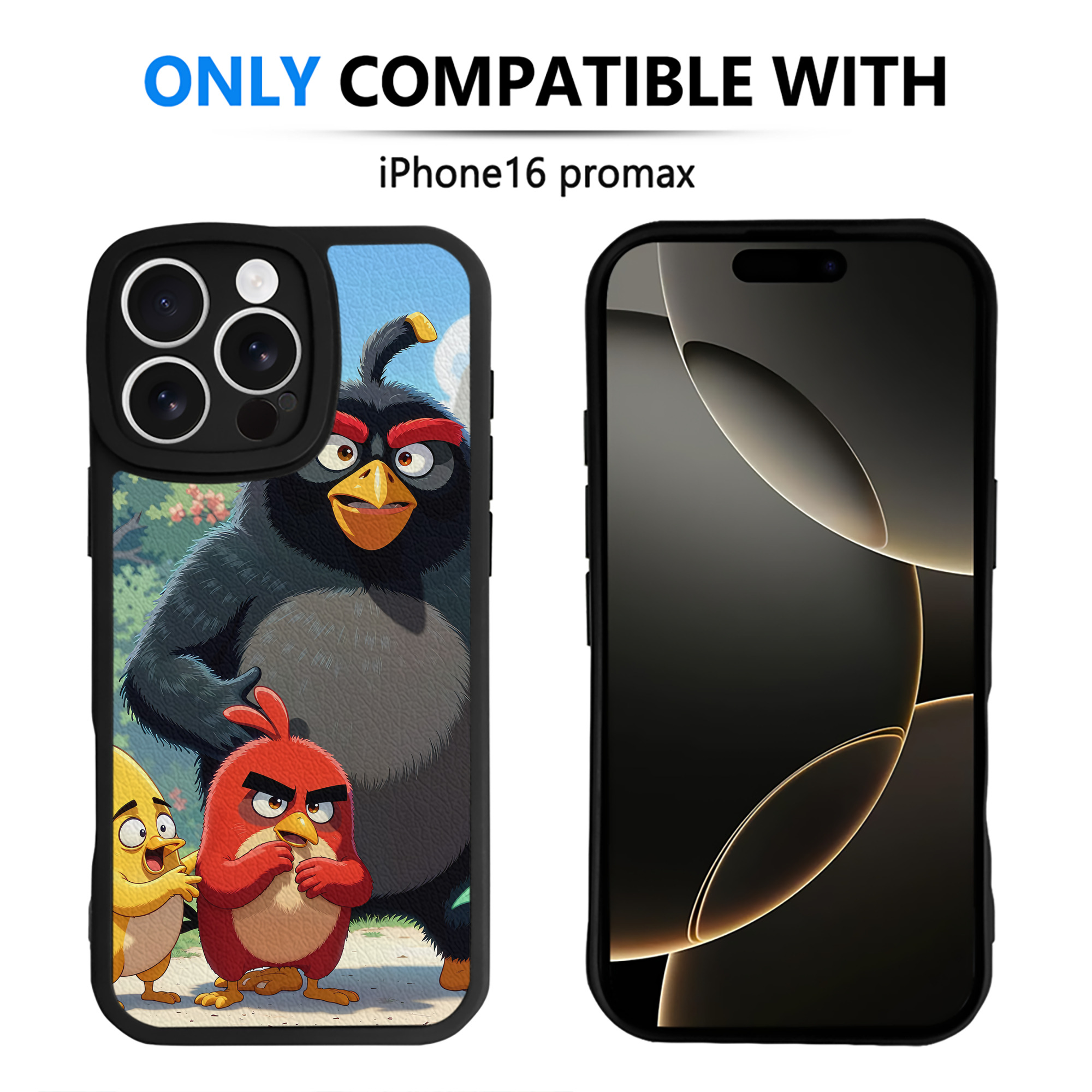 （画像用） Angry Birds アングリーバード 【iPhone 16シリーズ対応】シリコンスマホケース（レザー調） 材質：シリコン